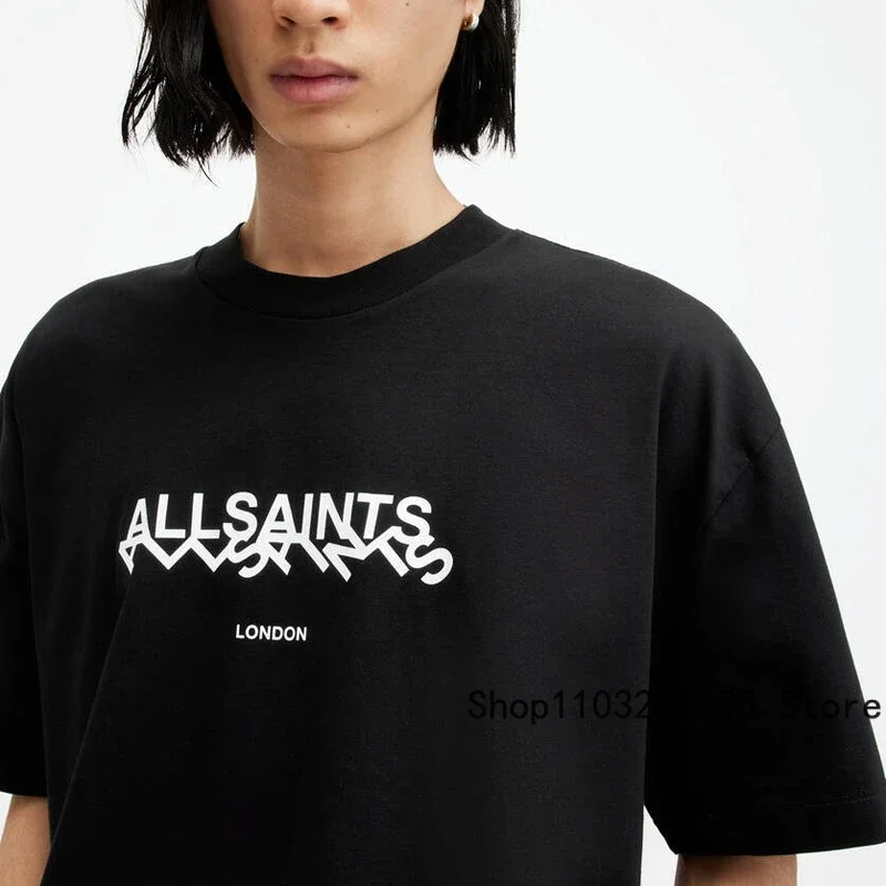 Summer Fashion New ALL SAINTS Short Sleeve Tee Street Simple Creative Chest Front Letter Print Tops Men Women All Saints T-shirt