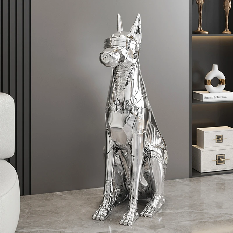 

Large Dog Statue Ornaments, Living Room Large Floor Decoration, Luxury Handicrafts Sculpture, Modern Creative Artworks Gifts