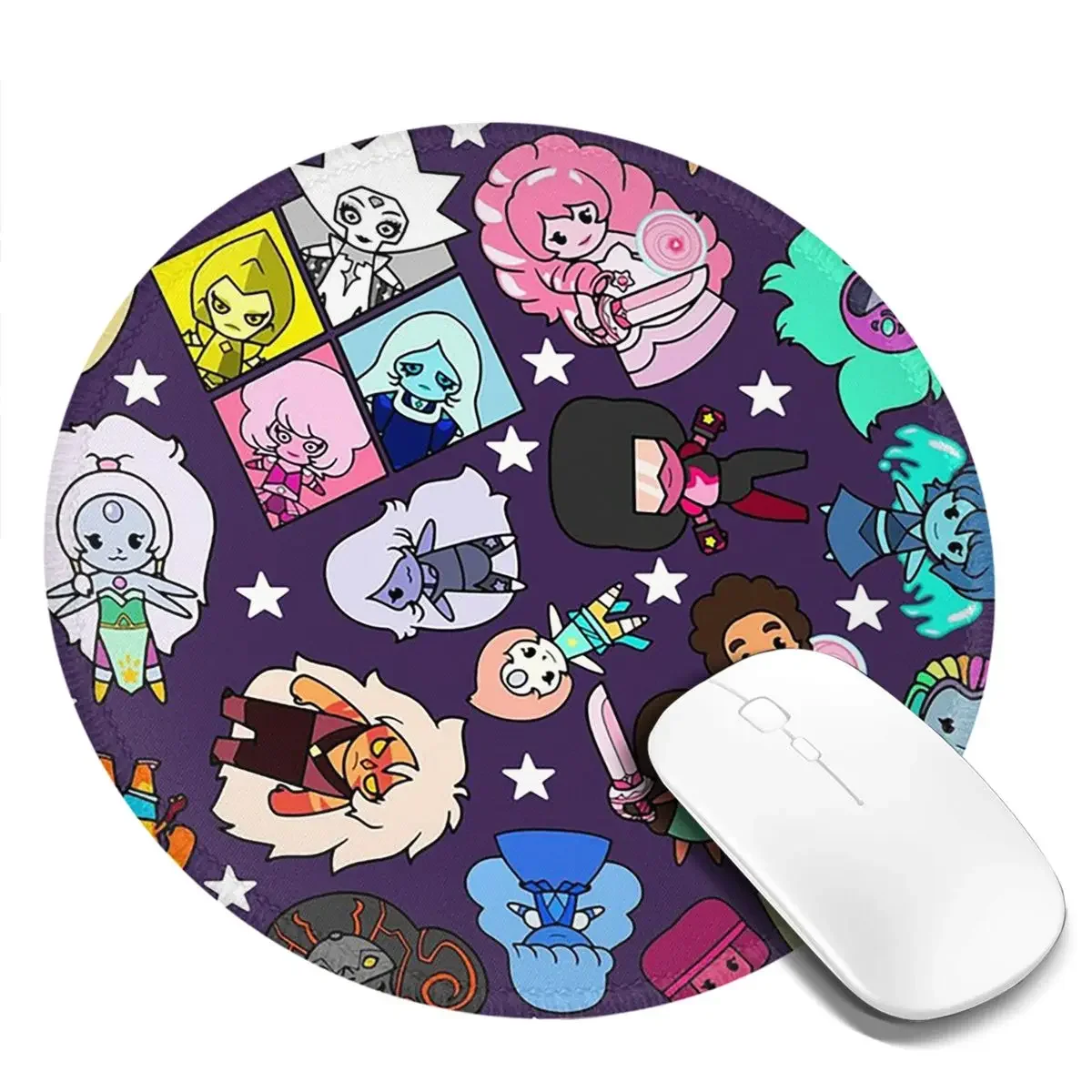Crystal Gems Steven Universe Round Mouse Pad Computer Keyboard Mouse Mat Gaming Laptop Desk Mat Office Table Mats