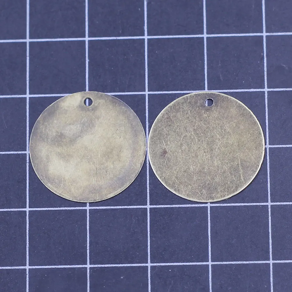 Pendants Stamping Tags Round Alloy Blank Bronze Tone Jewelry DIY Finding Charms 20mm(6/8\