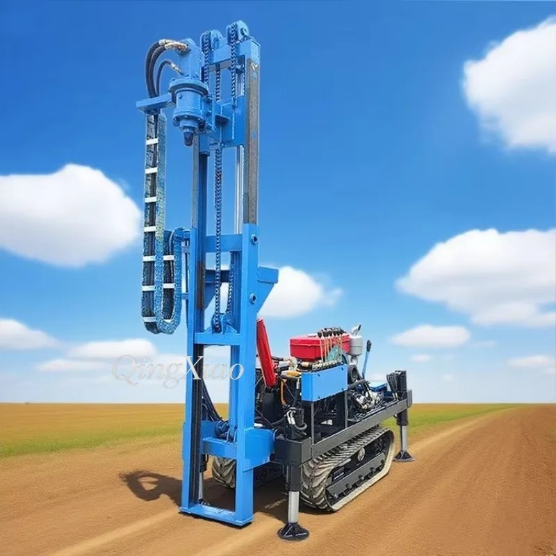 FOB Stable Hydraulic All Terrain Spiral Crawler Water Well Drilling Rig Widely Applied In Farmland Water Source Construction Job