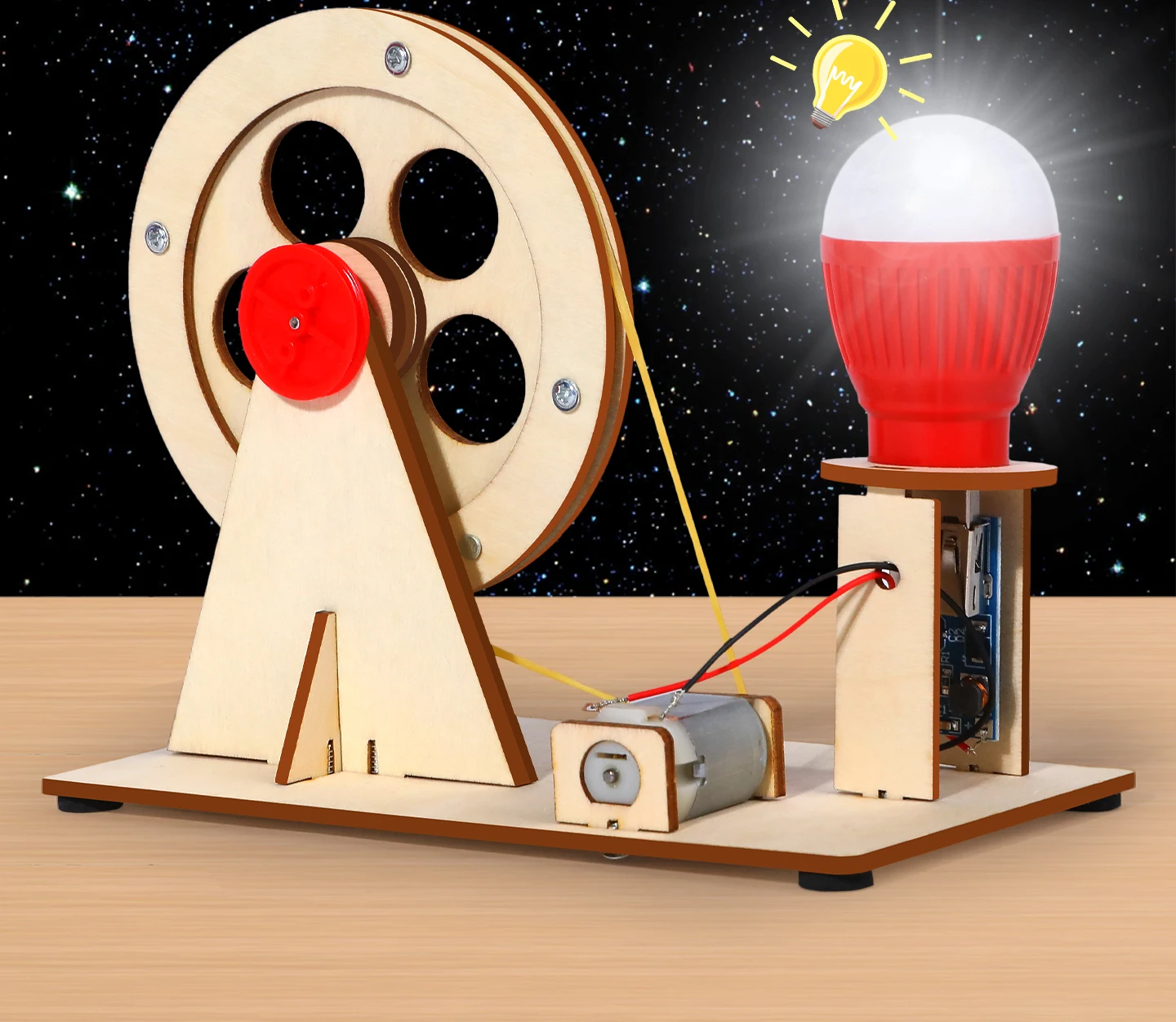 Hand-cranked Generator - Student Science and Technology Children's Handmade DIY Material Random Color Educational Kit