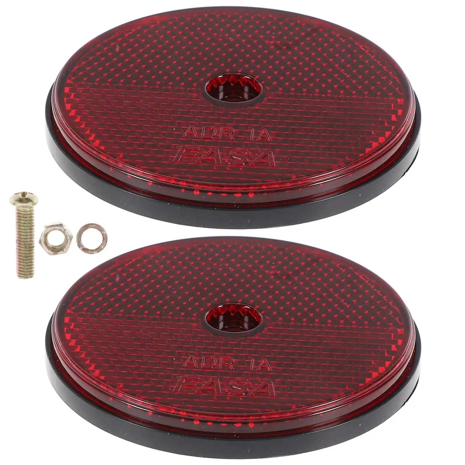 

2Pcs Red Trailer Reflectors Deformation Resistant Round Iron Reflective Warning Safety Car Accessories High Reflectivity