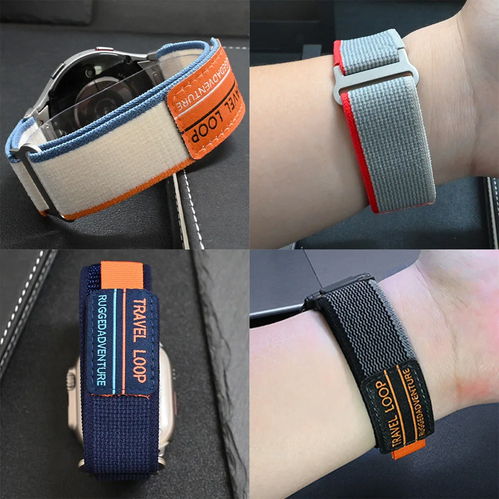 Samsung Galaxy için naylon döngü kayışı izle Ultra 47mm seyahat döngü erkek spor Band için Galaxy 7 Ultra 47mm hiçbir boşluklar bilezik Correa