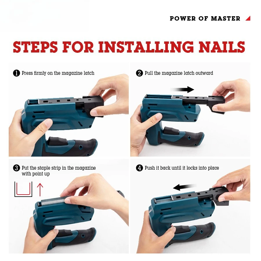 Utility Electric Code Nail Gun Straight Electric Household Woodworking Lithium Battery Nail U Type T Type