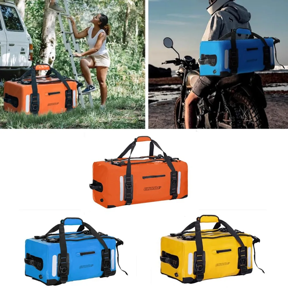 

20л 40л 60л 66л 90л Мотоциклетная сумка для каякинга Водонепроницаемая сумка Сухое седло для хранения багажа Пляжный рафтинг Путешествия Кемпинг Сумки для плавания