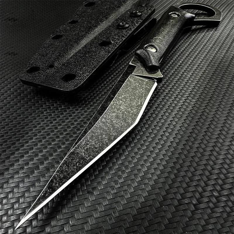 New outdoor mini camping straight knife, edc portable self-defense survival knife, mountaineering adventure travel tool knife