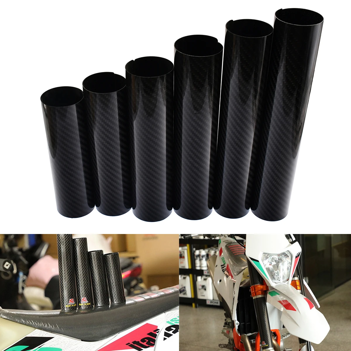 

Motorcycle Universal Parts Fork Wraps Carbon Fiber Protectors For Kawasaki Suzuki Honda KTM Yamaha YZ250F YZ450F WR250F WR450F