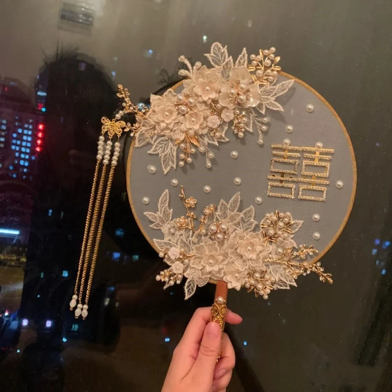 

LH group fan antique, Chinese Xiuhe service fan, Chinese Hanfu hand-held fan