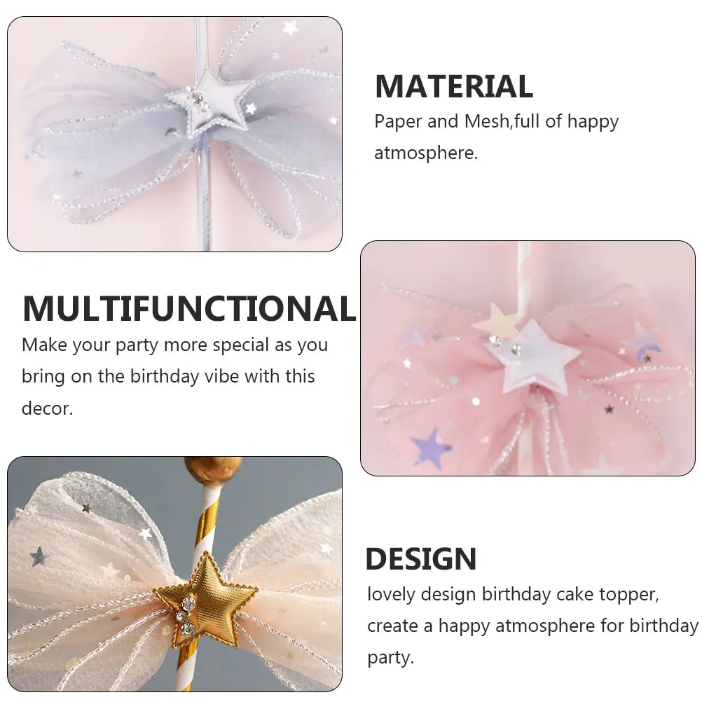 

5pcs Baby Birthday Cake Topper Set Lovely Dessert Decoration Party Supplies Cupcake Insert Cards Baking Decorations Themed Party