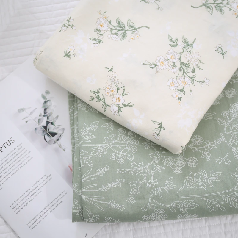 Vintage Floral 100% Cotton Fabric for Bedding, Making Spring Warmth and Simplicity, Simple Bedding Sets Cloth