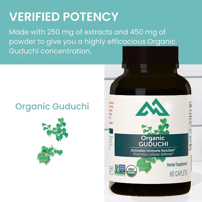 Organic Guduchi for immune support and cell defense, 700mg, 60 capsules, 1 month dosage