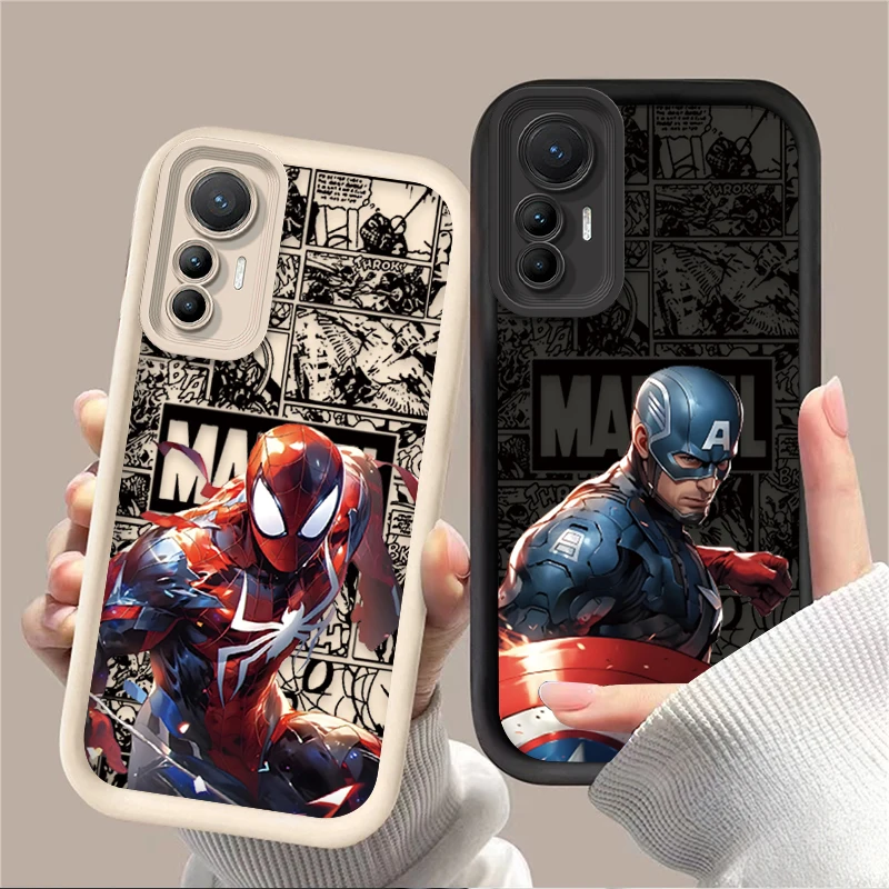 Marvel Spider Man Phone Case for Xiaomi Mi 13T 12T 11T 13 12 11 Lite 5G NE POCO X6 X5 X4 GT X3 NFC F3 F4 F5 F6 M6 Pro 4G M5S C65