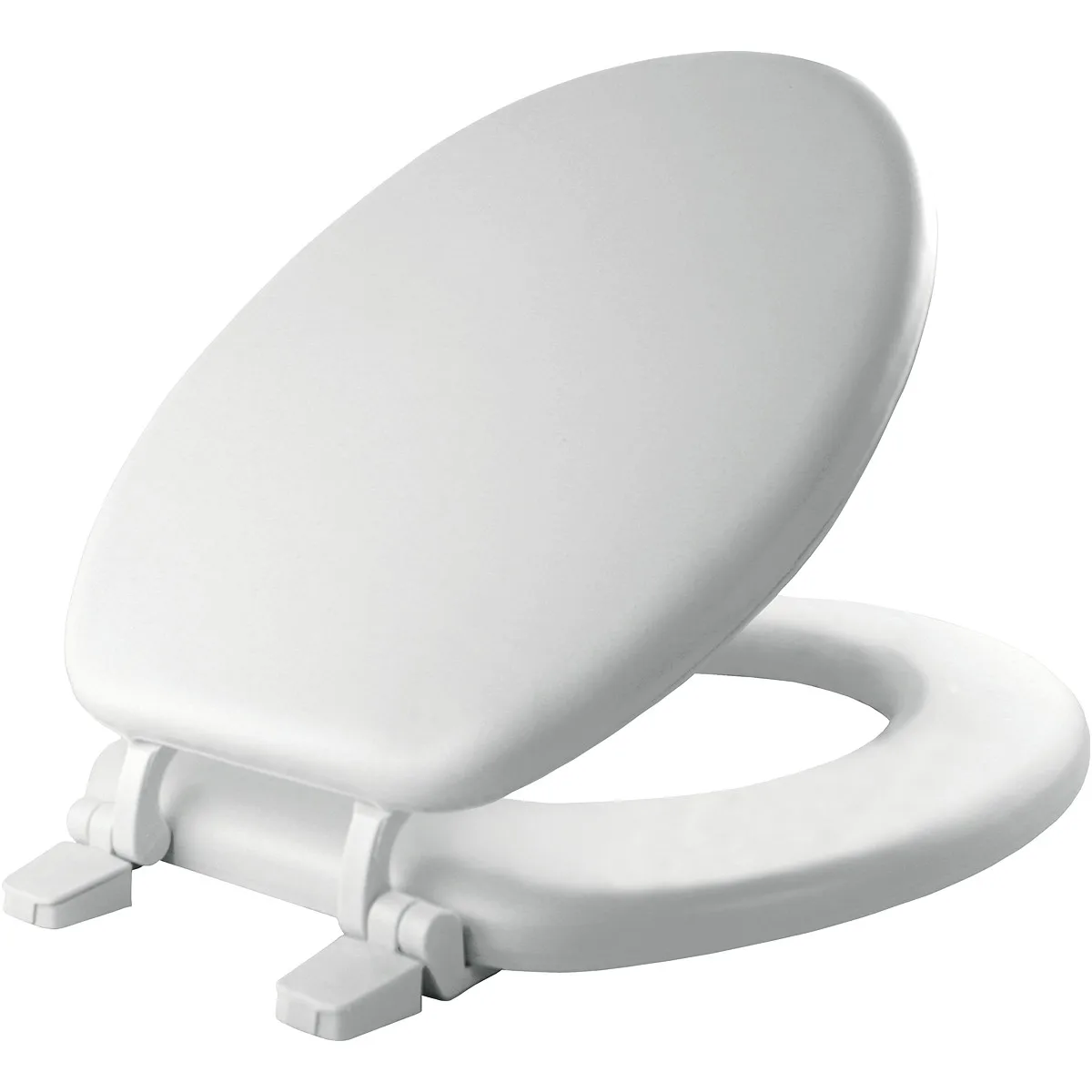 

Round Cushioned Vinyl Toilet Seat in White with Solid Plastic Core