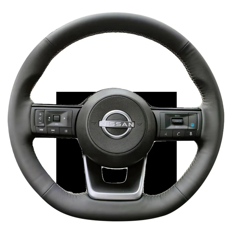 

Hand-stitched Black Genuine Leather car steering wheel cover 100% Fit For Nissan Qashqai J11 J10 Leaf X Trail Tiida 2023-2025