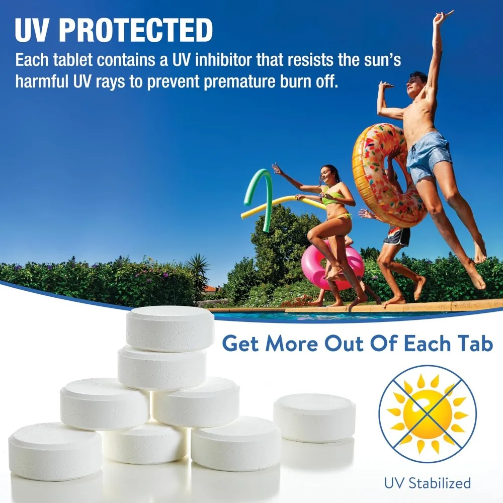 أقراص الكلور المستقرة مقاس 3 بوصات لتعقيم حمامات السباحة |   99% ثلاثي كلور نقي، 90% كلور متوفر