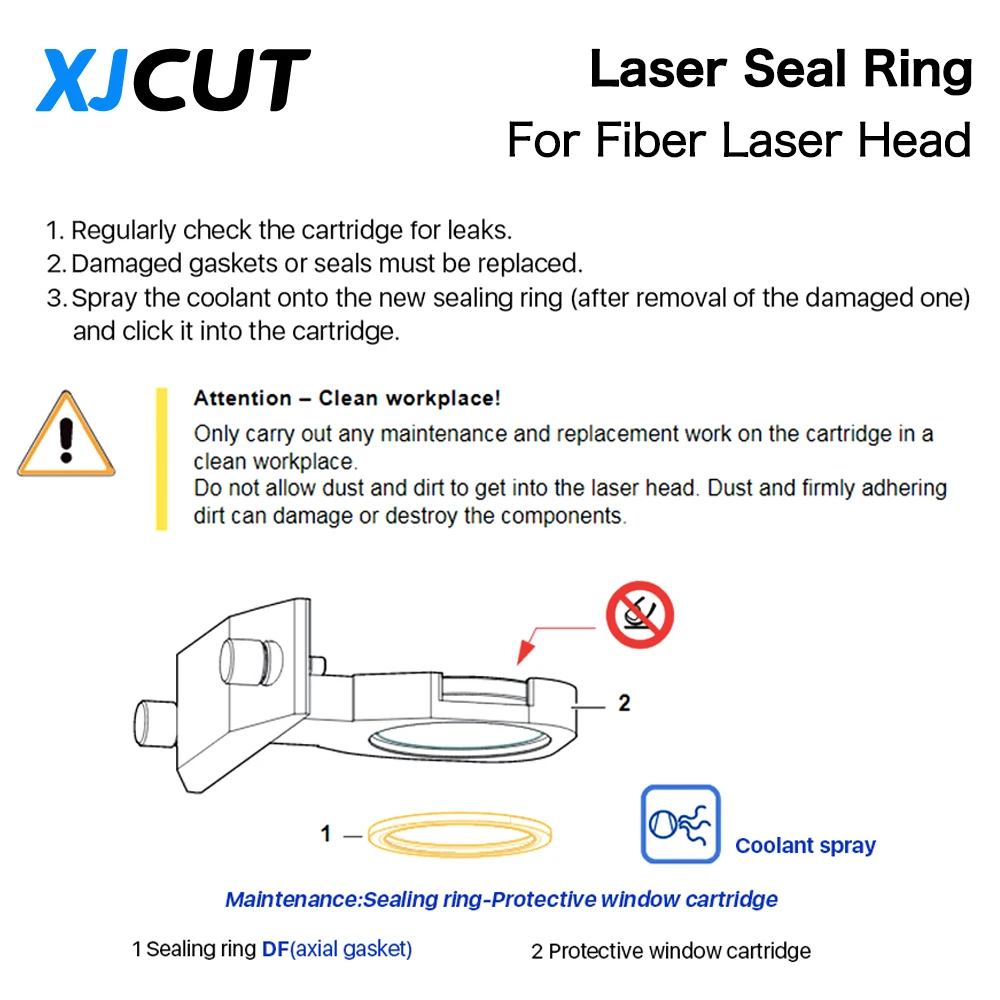 XJCUT wszystkie serie laserowe pierścienie uszczelniające do okien ochronnych do Raytools WSX Ospri Precitec Bodor Acemit głowica do cięcia