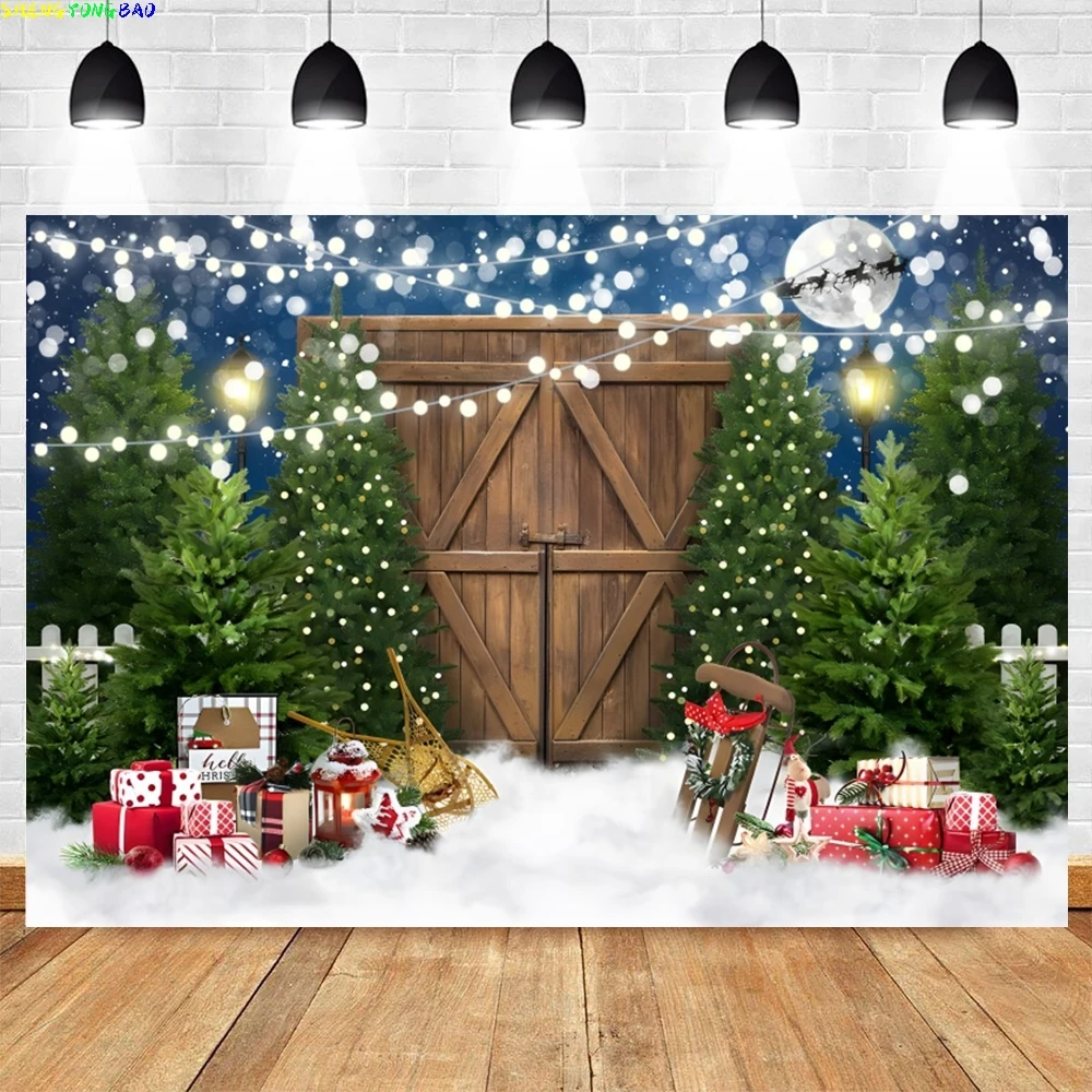 Fondo de Feliz Navidad 2026 árbol de Navidad chimenea de invierno ventana regalo puerta de madera fiesta familiar retrato de bebé fotografía fondo