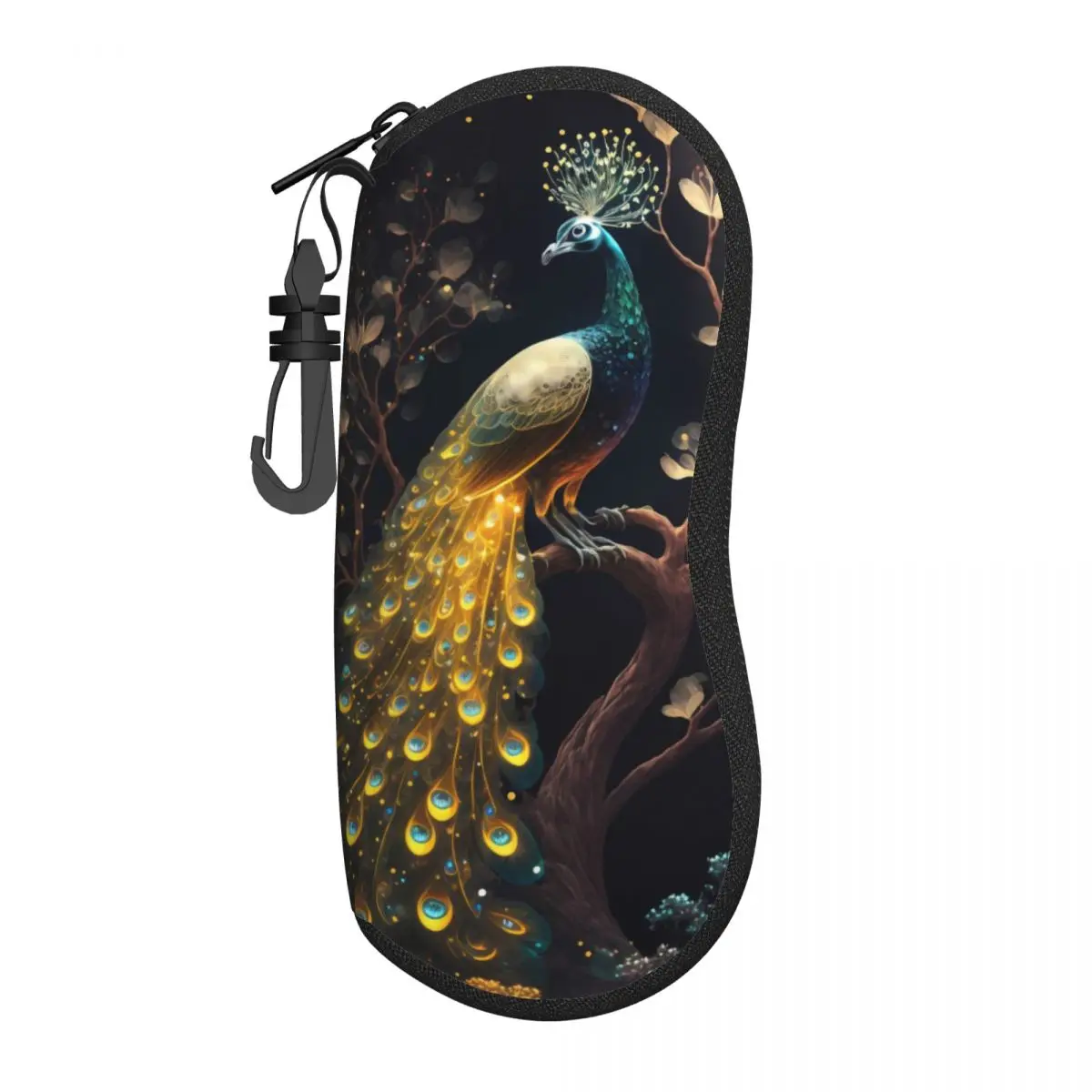 Yellow Peacock Glasses Case Cover beautiful animal Sunglasses Case Pocket Soft Eyewear Bag Print Unisex Eyeglass Cases Cover