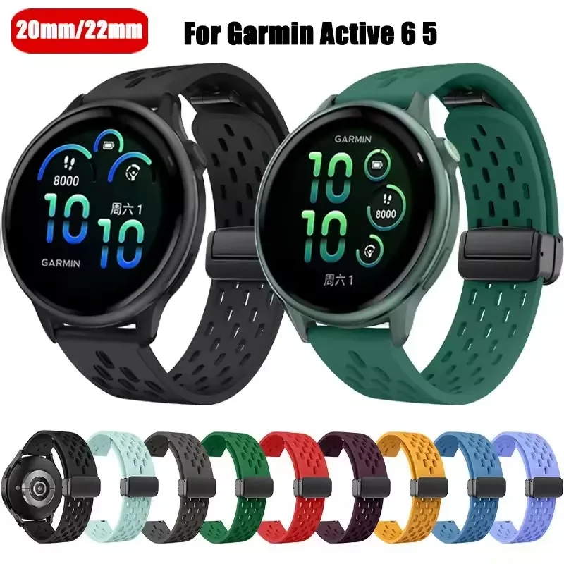 Correa de silicona de 22mm y 20mm para Garmin Vivoactive 6 5 4 3/Venu 3 2 Correa deportiva para Garmin Forerunner 970 570 265 255 165 265 Correa
