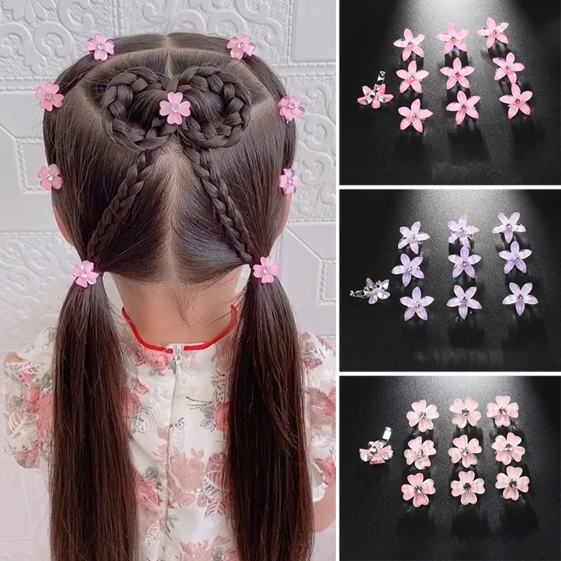 Cute Flower Princess Hair Clips para Meninas, Fivela Hairpins, Crianças Headwear, Hairgrip, Acessórios para Cabelo, Novo, 10Pcs