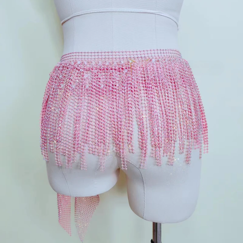 Belly Danced Accessory Mesh Senior Stones Hip Scarf Belly Dancing Belt for Female Oriental Dance Clothing Girl's Dance Outfit view 3