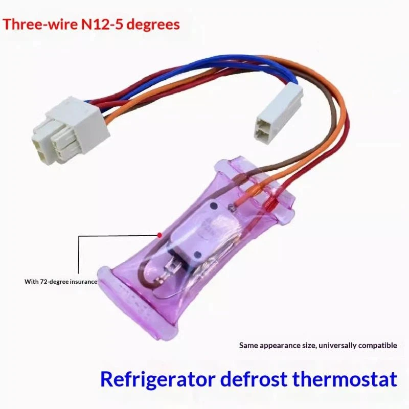 1Pcs Thermostat Temperature Control Short Line 11cm Refrigerator Defrost Thermostat N12-5 Action AC250V 10A Bimetal Defrost