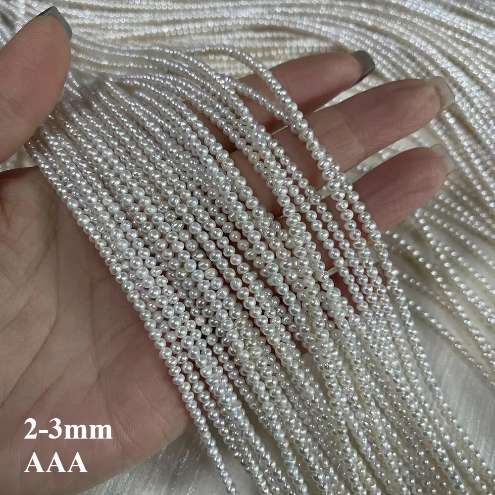 

2-3mm AAA Natural Freshwater Pearls Threaded Oval Shape Gift Spacer Beads for Jewelry Making DIY Necklace Bracelet Accessories