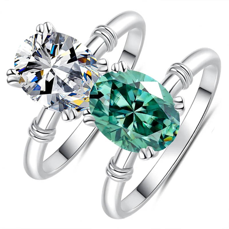 

Супер вспышка 2 карата 7x9 мм овальное кольцо с муассанитом и сертификатом пройденный тест на бриллиант S925 серебро женские романтические ювелирные изделия подарок