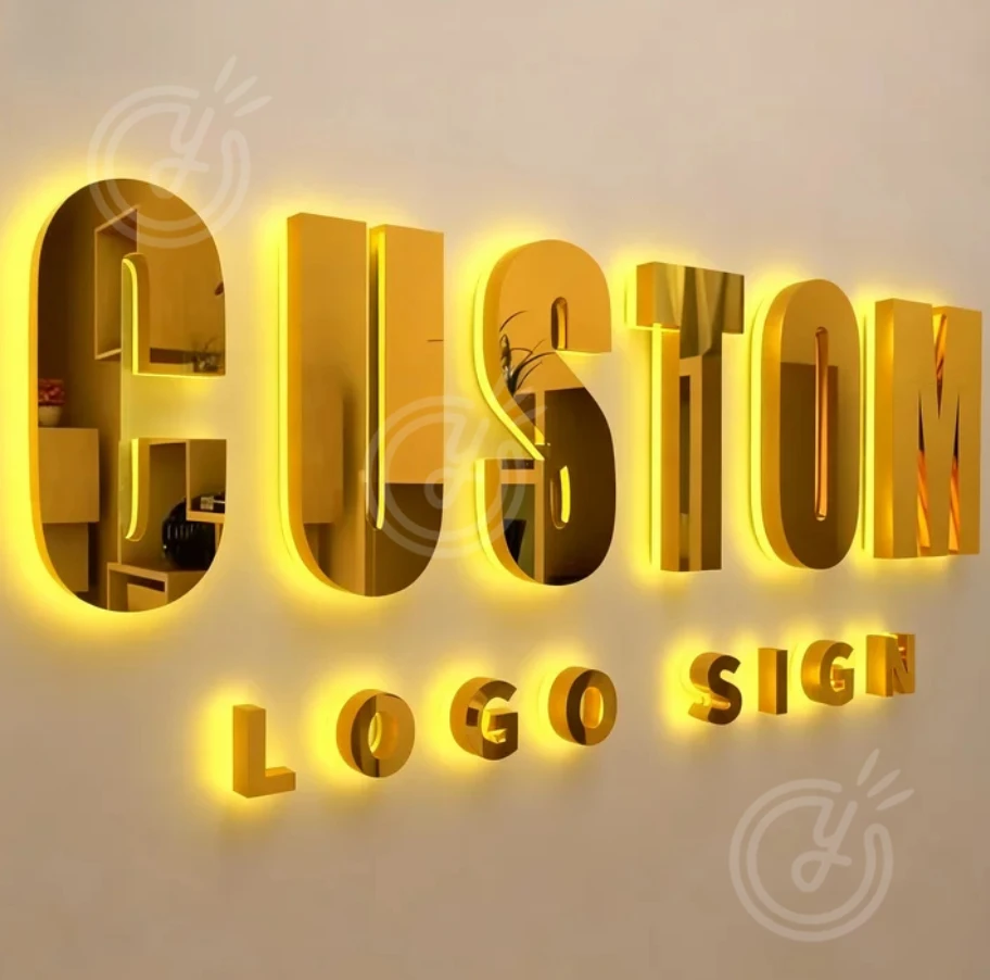 

3D Chandelier Lights Letters in Hebrew Business Sign Custom Metal Backlit for Office LED Clinic Logo Bakery Outdoor Decoration