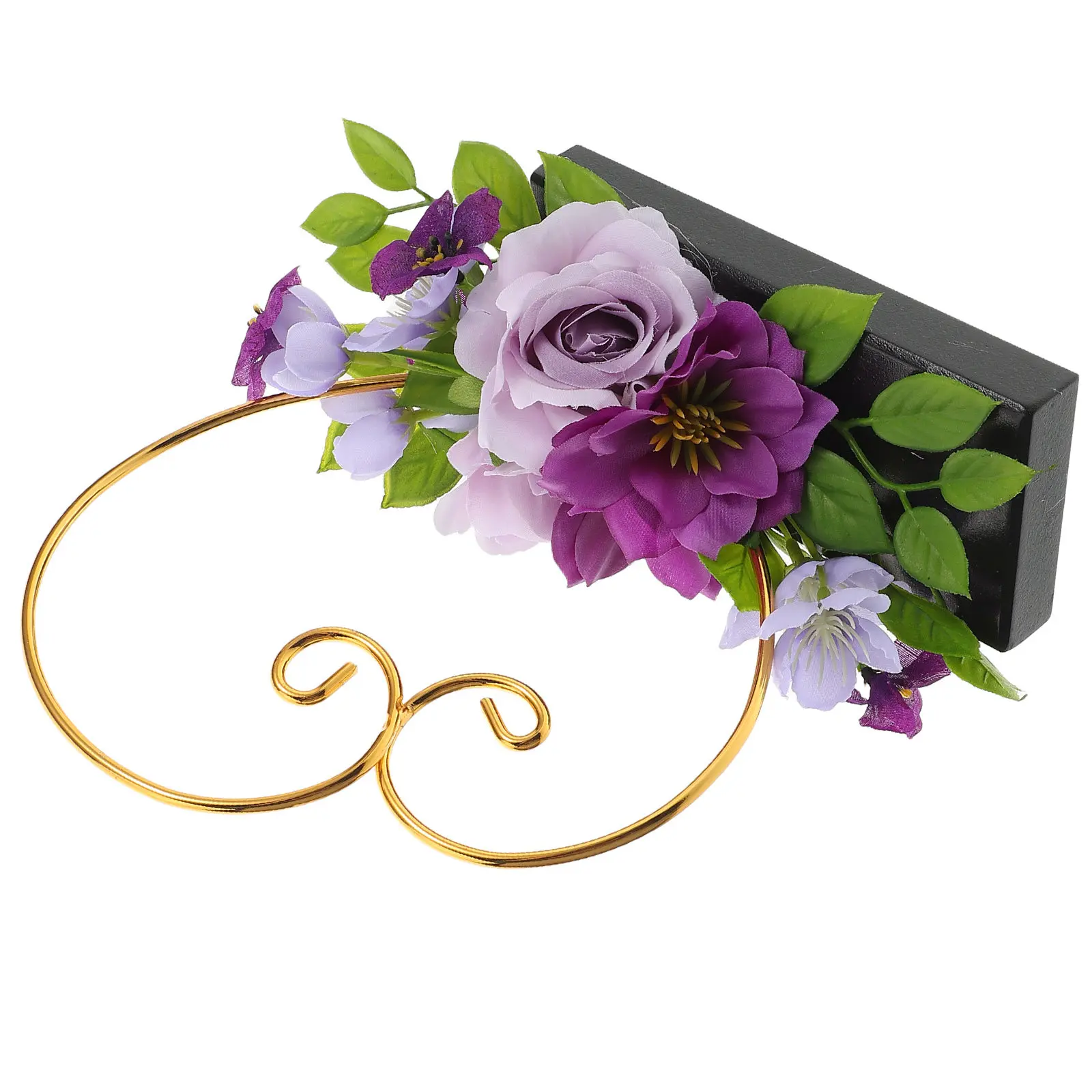 Heart-Shaped Jewelry Display Hanger Simulation Roses Wedding Ring Display Stand Engagement Party Table Centerpiece Jewelry