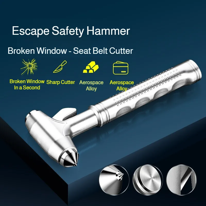 Car Safety Hammer with Seat Belt Cutter Emergency Escape Hammer Auto Window Breaker Rescue Life Saving Kit Survival Essential - view 4