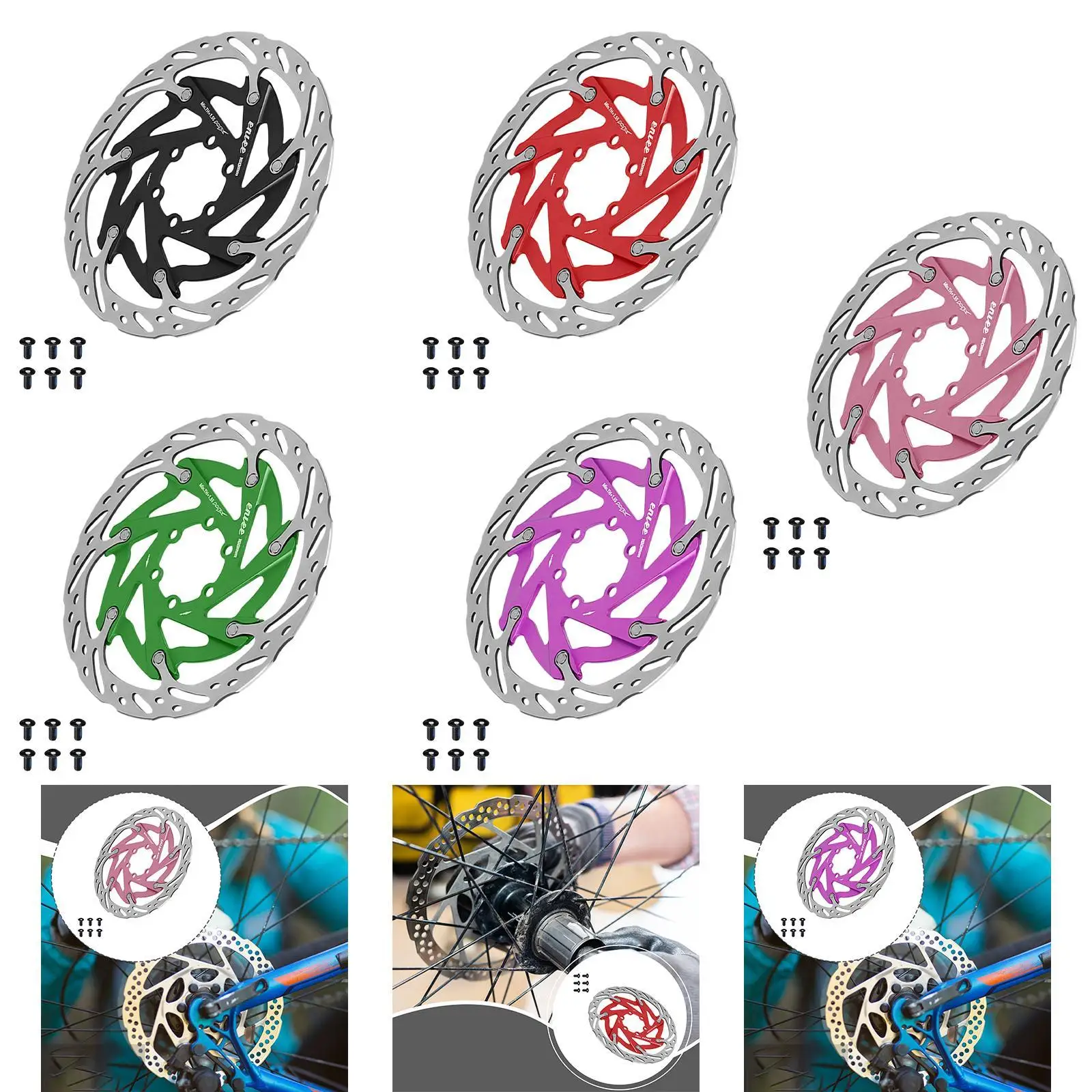 

Bike Disc Brake Rotor 160mm Heat Dissipation Ultralight Adults Bicycle Disc Brake Rotor for Mountain Bike Cycling Outdoor Riding