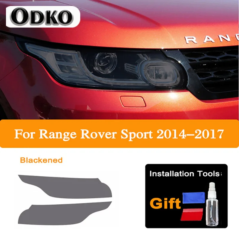 لسيارة رينج روفر سبورت L494 2014-الحاضر 2 قطعة المصباح الأمامي للسيارة طبقة رقيقة واقية سوداء ملحقات ملصق من البولي يوريثان الشفاف #6