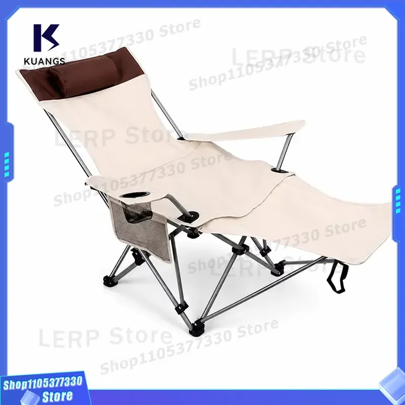 Portable Folding Camping Chair with Footrest Lightweight Outdoor Seat for Fishing Beach BBQ Picnic Travel Comfortable
