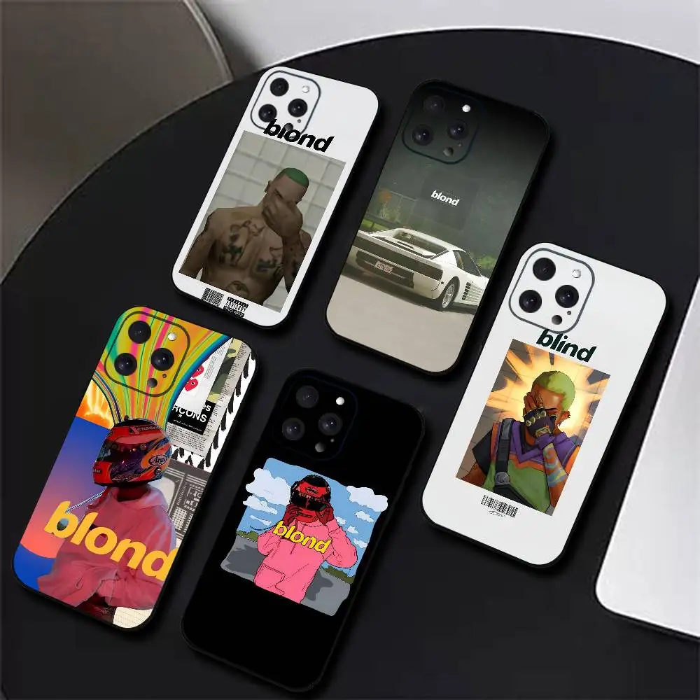 Coque de téléphone Album blond Frank Ocean, étui en Silicone noir pour IPhone 16 15 14 13 Pro Max 11 12 Mini Xs XR Se