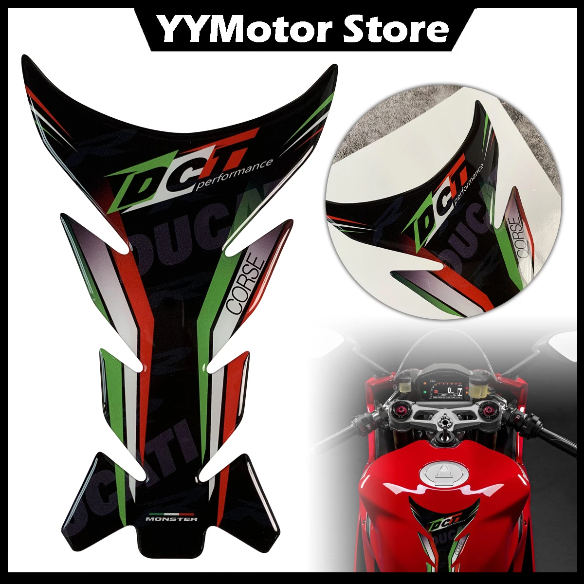 

3D Resin Gel Moto Gas Fuel Tank Pad Protector Stickers Motorcycle Accessories Decals For Ducati PANIGALE V2 V4 MONSTER 696 796