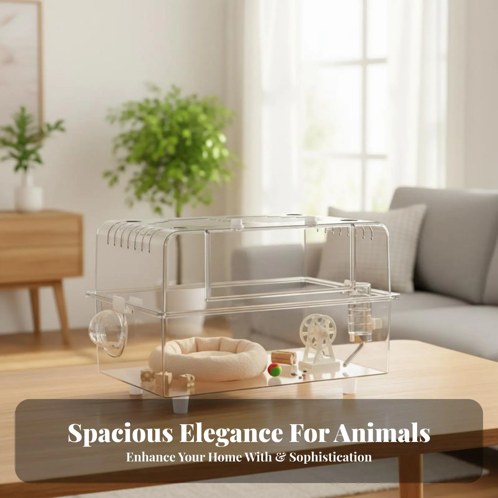 

Прозрачный акриловый вольер для хомяков: простой в уходе, просторная вилла для хомяков, домик для мелких животных с отличной вентиляцией для использования в помещении