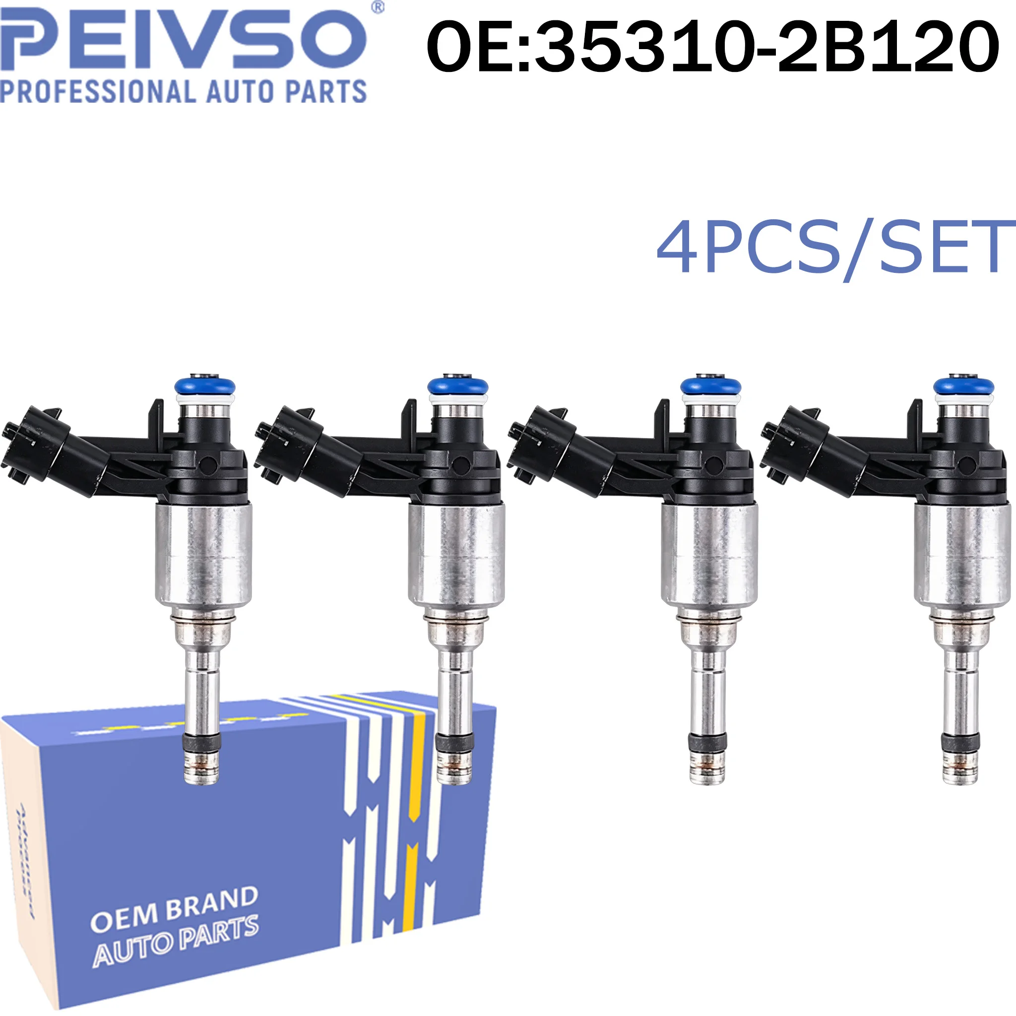 4PCS Fuel injectors 35310-2B130 35310-2B120 35310-2B160 Fit 2012-2017 Kia Rio Soul Hyundai Accent Veloster 1.6L FJ1146
