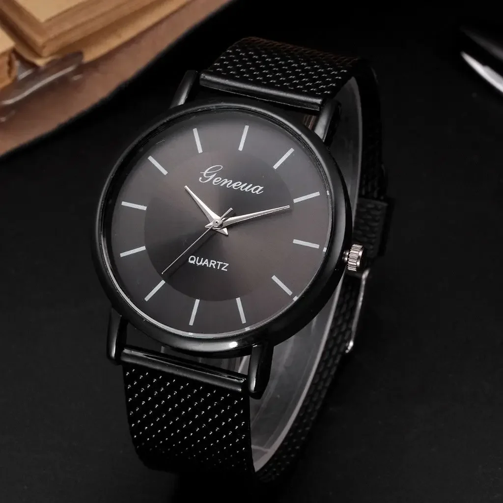 New Men's Quartz Watch Couple Watch Pair Women's Watch Casual Fashion Mesh Strap Watch