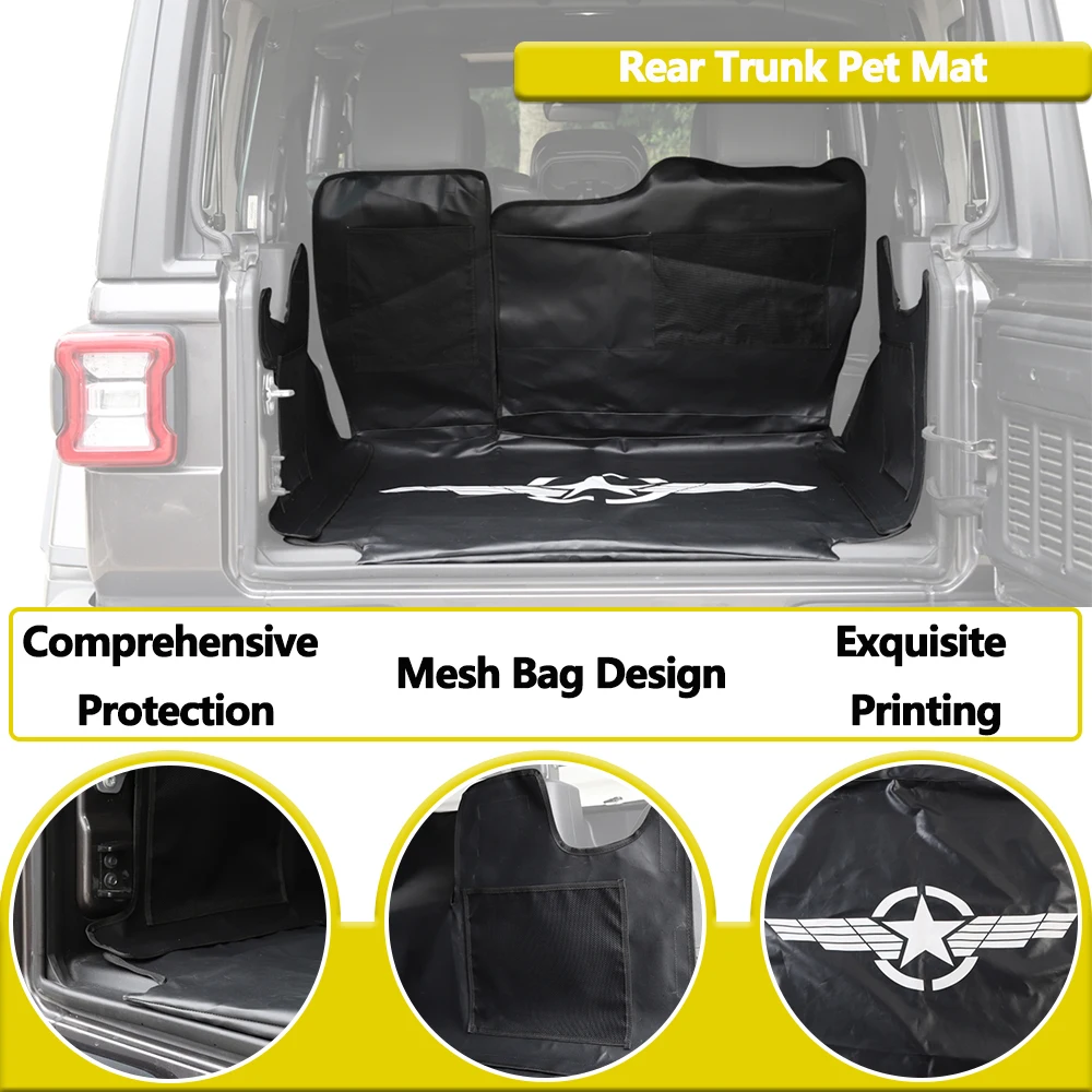 Rear Trunk Isolation Pad Pet Mat for Jeep Wrangler JL 4-door 2018-2024 Car Boot Cargo Liner Carpet Interior Accessories Parts