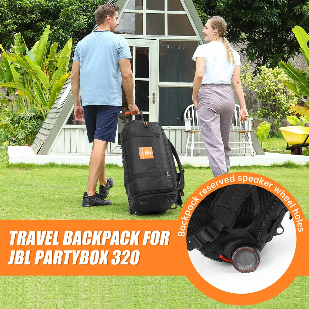 For JBL Partybox Stage 320 BT Speaker Bag Travel Case Protective Speaker Carrying Case Portable Speaker Carry Tote Bag Backpack