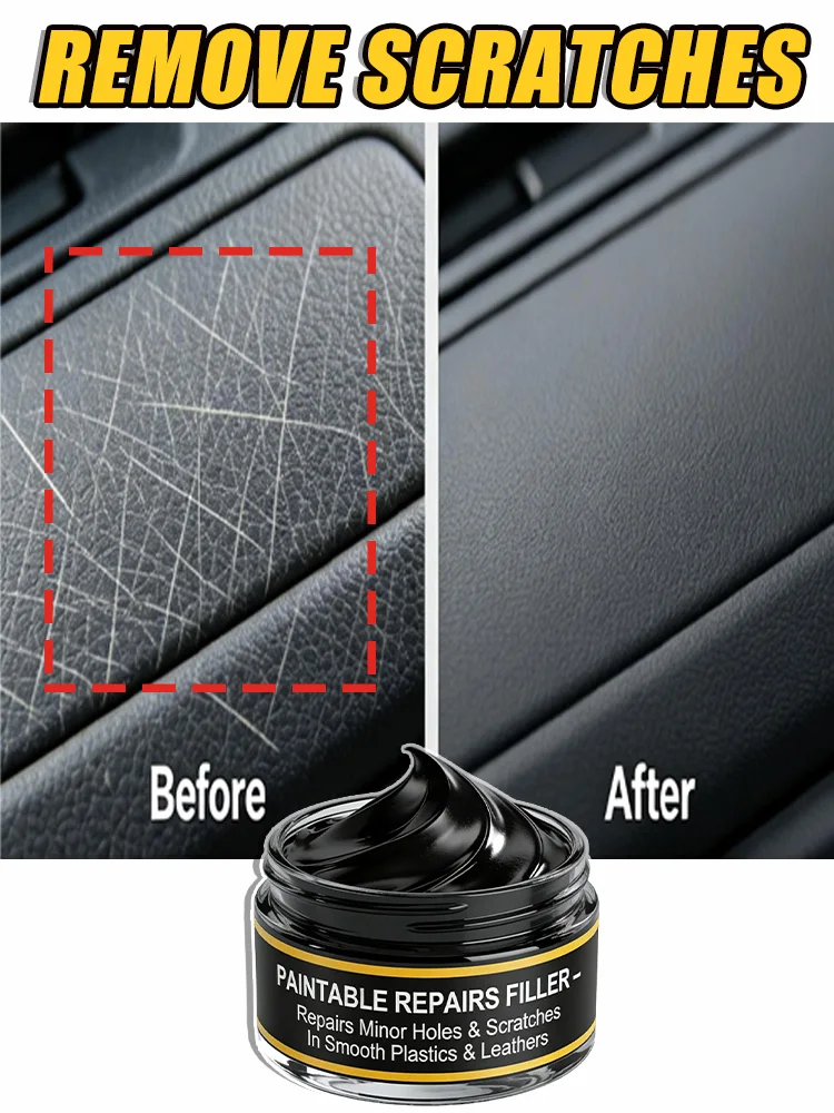 V#E8/*-8 Auto Seat Steering Wheel Repair Cream Leather Plastic Refurbish Wax Car Interior Scratch Restoration Agent G478/*-！~