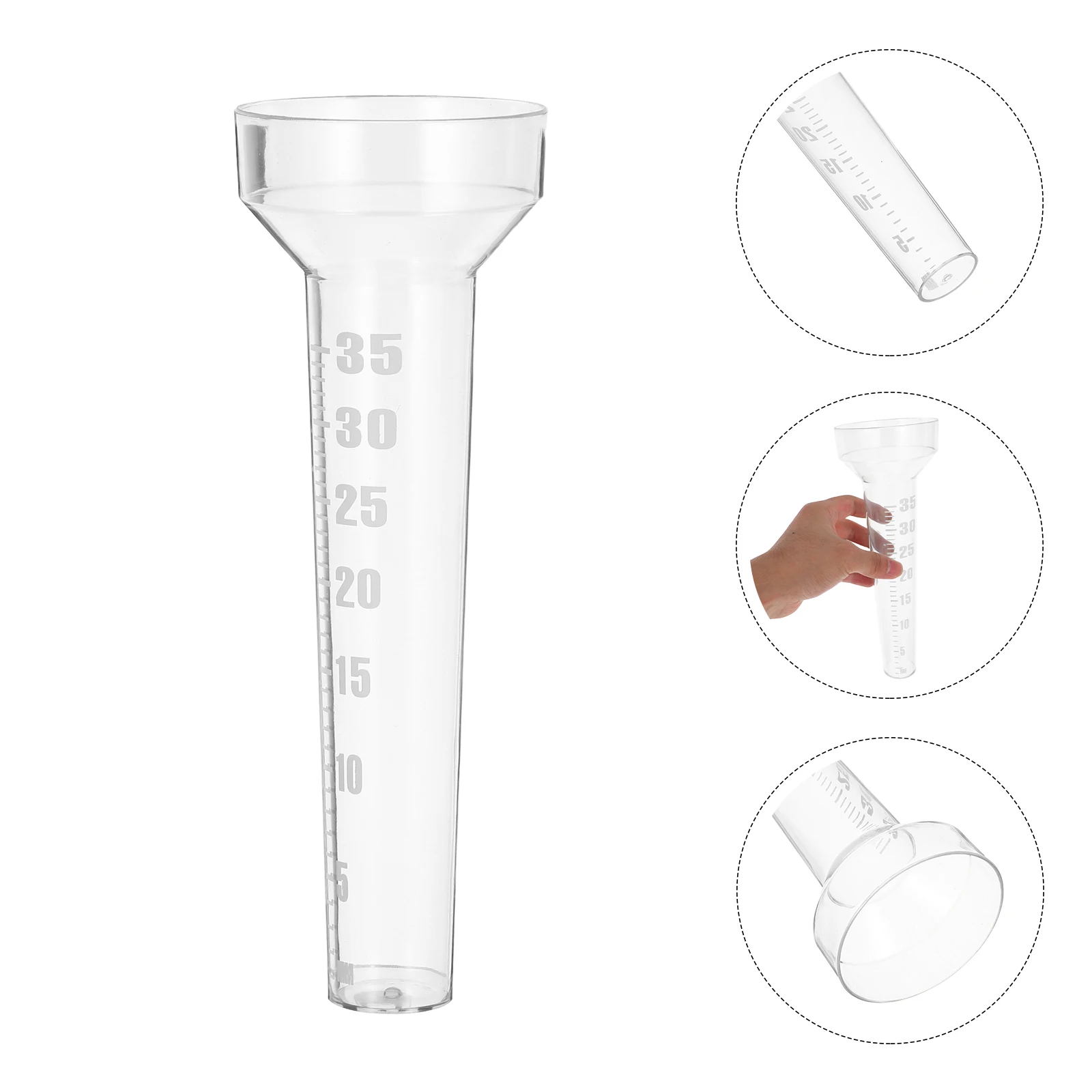 

1pc Rain Measuring 35cm Reusable Eco-friendly Plastic Rainfall Gauge Plastic Rainfall Gauge for Farming Meteorological Research