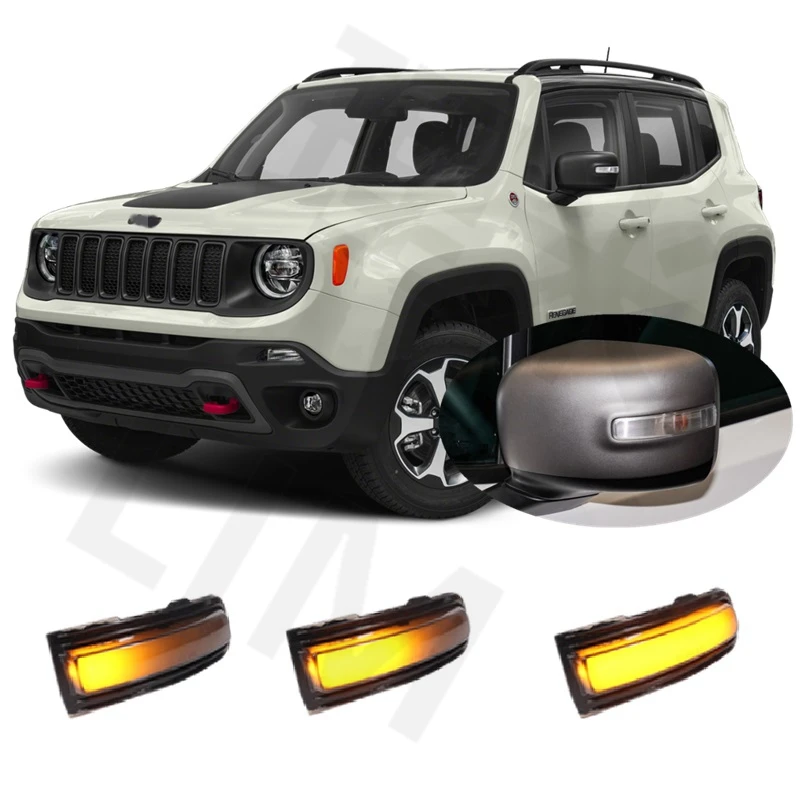 Luz LED dinámica de giro para Jeep Renegade BU 2014, 2015, 2016, 2017, 2018, 2019, 2020, 2021, 2022