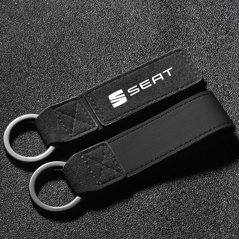 Suede Leather Car SEAT Logo Keychain Key Rings Accessories For Seat Ibiza FR Ateca Altea Leon Alhambra Exeo Arona Toledo Cupra