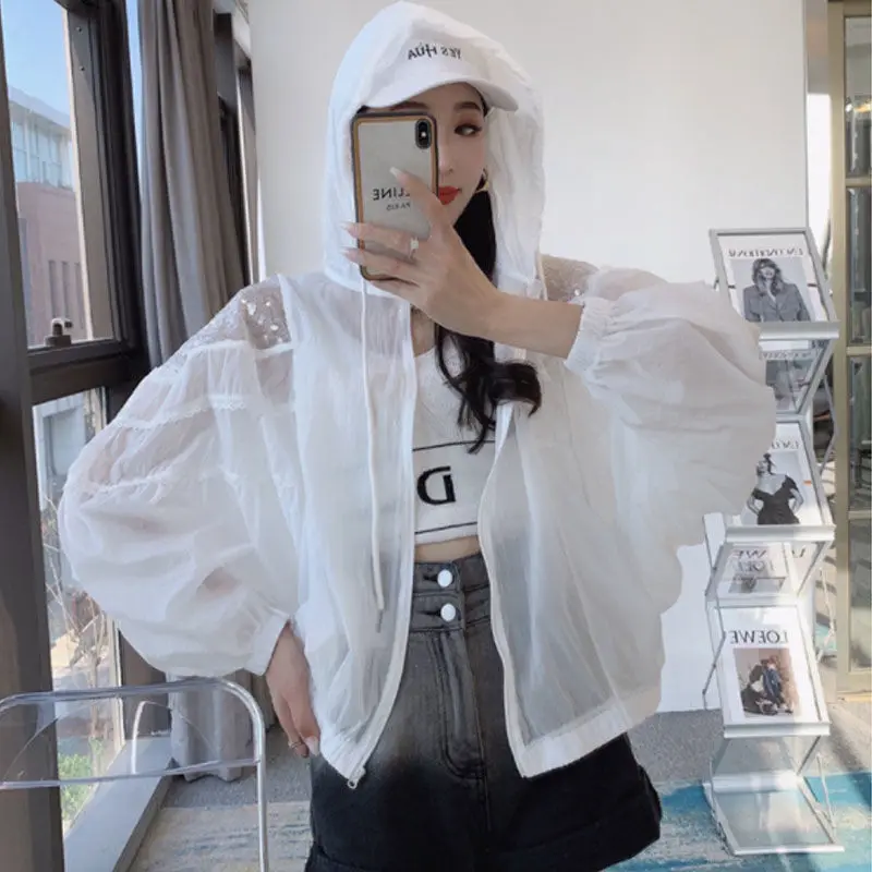 

Sunscreen Jacket Women's 2022 Spring And Summer New Loose Sequin Cardigan Thin Bat Sleeve Jacket Women's Thin