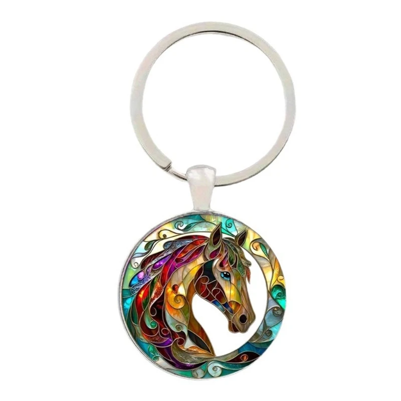 367C Stylish Horse Designs Keychain With Metal Hook Bag Charm Or Holder Accessory