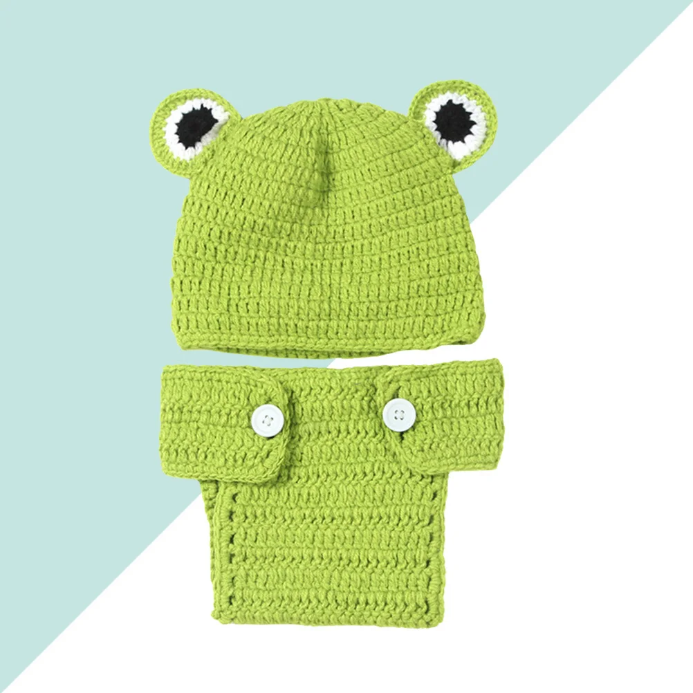 الوليد الطفل صور الدعائم محبوك زي مجموعة الرضع للجنسين قبعة السراويل الطفل التصوير الزي الوليد التصوير الدعائم