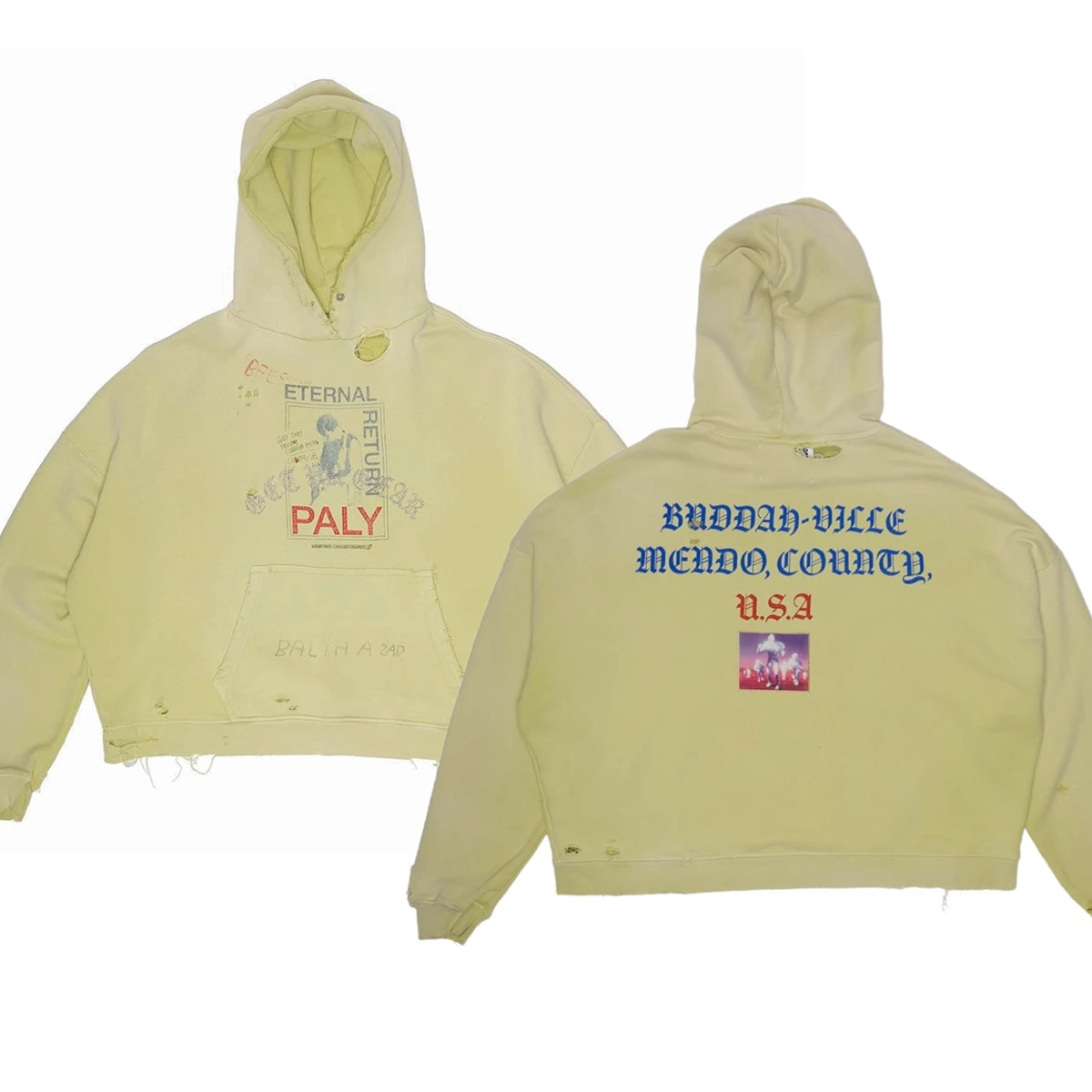 

Промытая толстовка с капюшоном PALY для мужчин и женщин, высококачественный винтажный пуловер большого размера с капюшоном